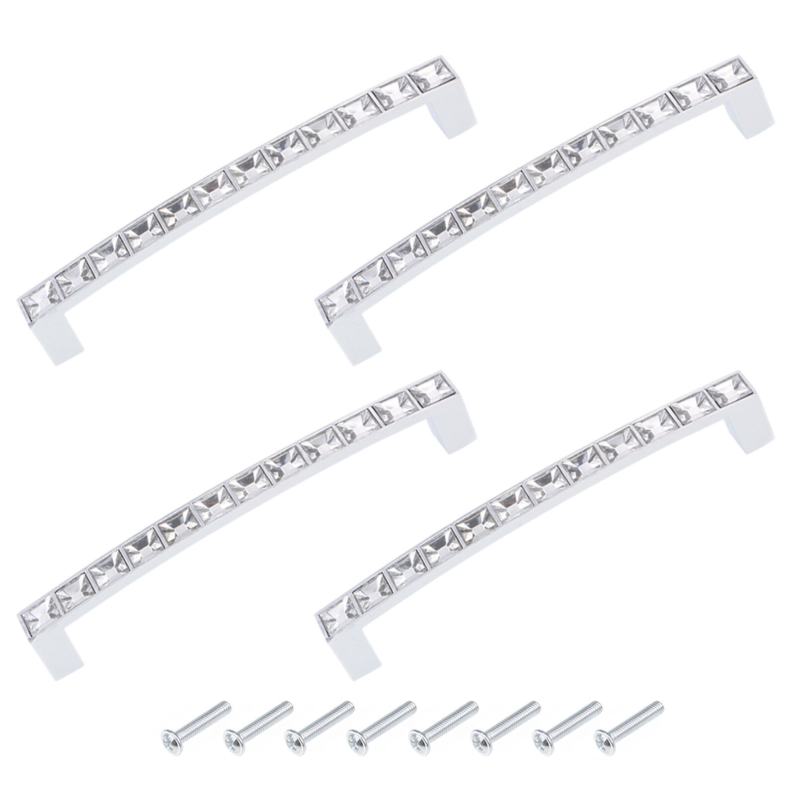 Crystal Drawer Pull Handles 136mm 5.35 Inch 4Pcs with Screws Clear Glass Knobs