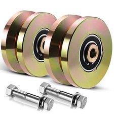 4" Heavy Duty Sliding Gate Rollers Wheels 2 Sets V Groove Slide Wheel Solid 4...