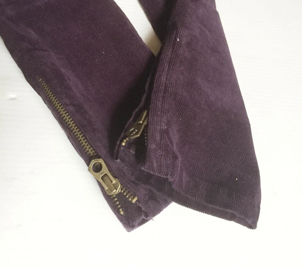 NUEVO CON ETIQUETAS PANTALONES RALPH LAUREN NIÑAS (4x Cremalleras) Algodón PANTALONES Púrpura Talla 7 Logo de Poni Foto 2 de 4