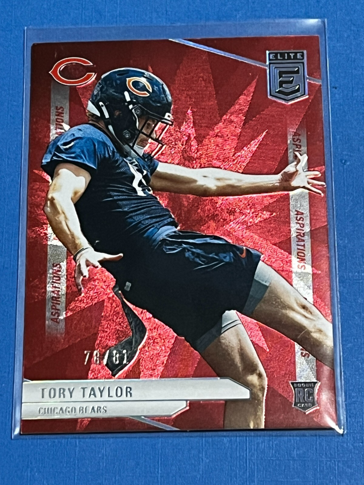 TORY TAYLOR 2024 PANINI DONRUSS ELITE ASPIRATIONS RC SP #/ 81 CHICAGO BEARS