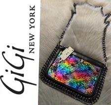 Gigi Bloomingdale's Girls Multicolor Sequence Purse Chain Strap Detail New!