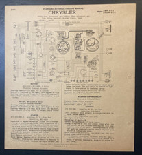 1949 Chrysler C-46 Saratoga New Yorker See Description Auto Electrical Schematic