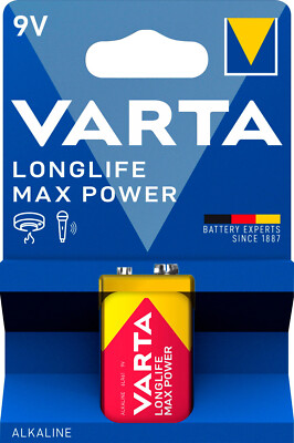 50 Varta 4722 Longlife Max Power 9V Block Alkaline Batterien Blister