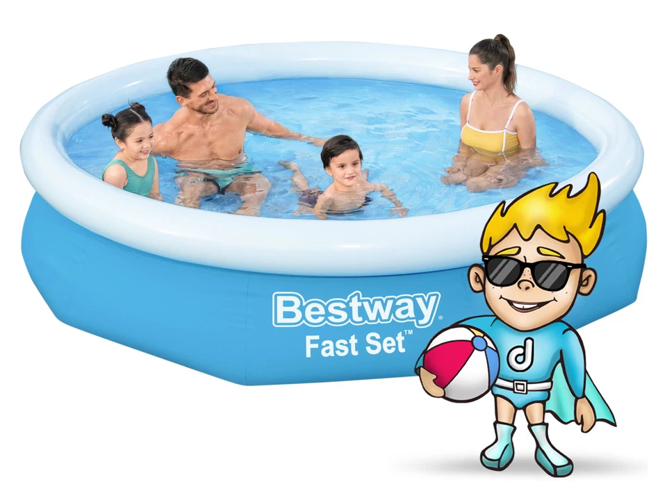 BESTWAY 3 in 1 Quick Up Pool Easy Set Gartenpool Schwimmbecken mit Filterpumpe - Bild 2 von 4