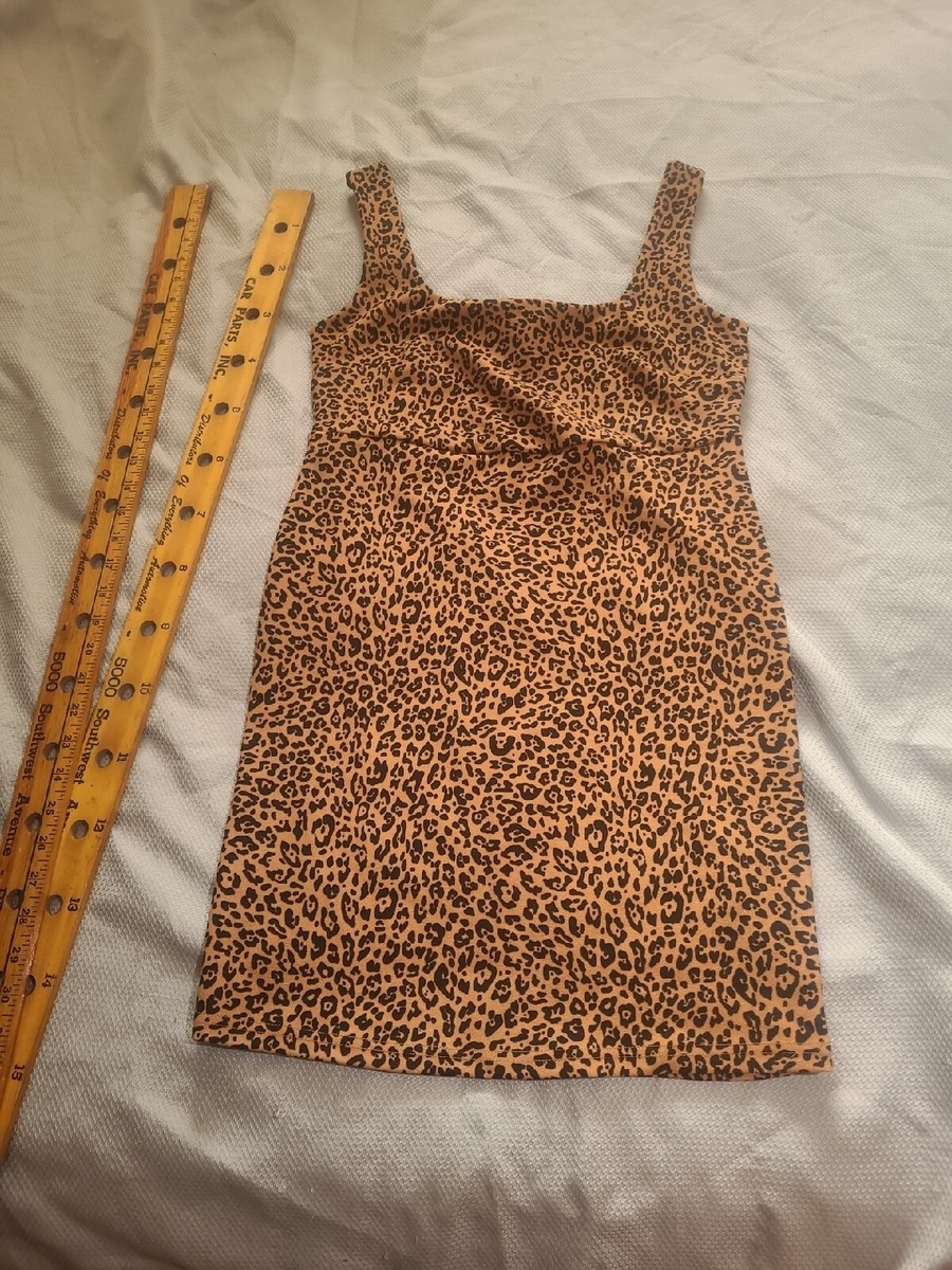 H&M Dress Womens Medium Leopard Allover Print Sleeveless BodyCon Top