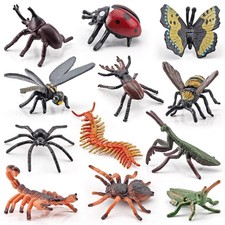 12Pcs Plastic Realistic Bugs Insects Figures Educational Model Animal For Kids