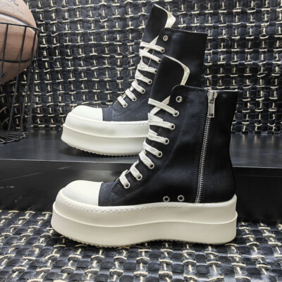 rick High-top lace-up short boots men's shoes owens