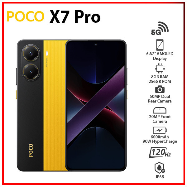 POCO X7 Pro イエロー 8GB/256GB 本体 Xiaomi Poco X7 Pro 5g 12gb/512gb 6.6´´ One Size: Amazon.co