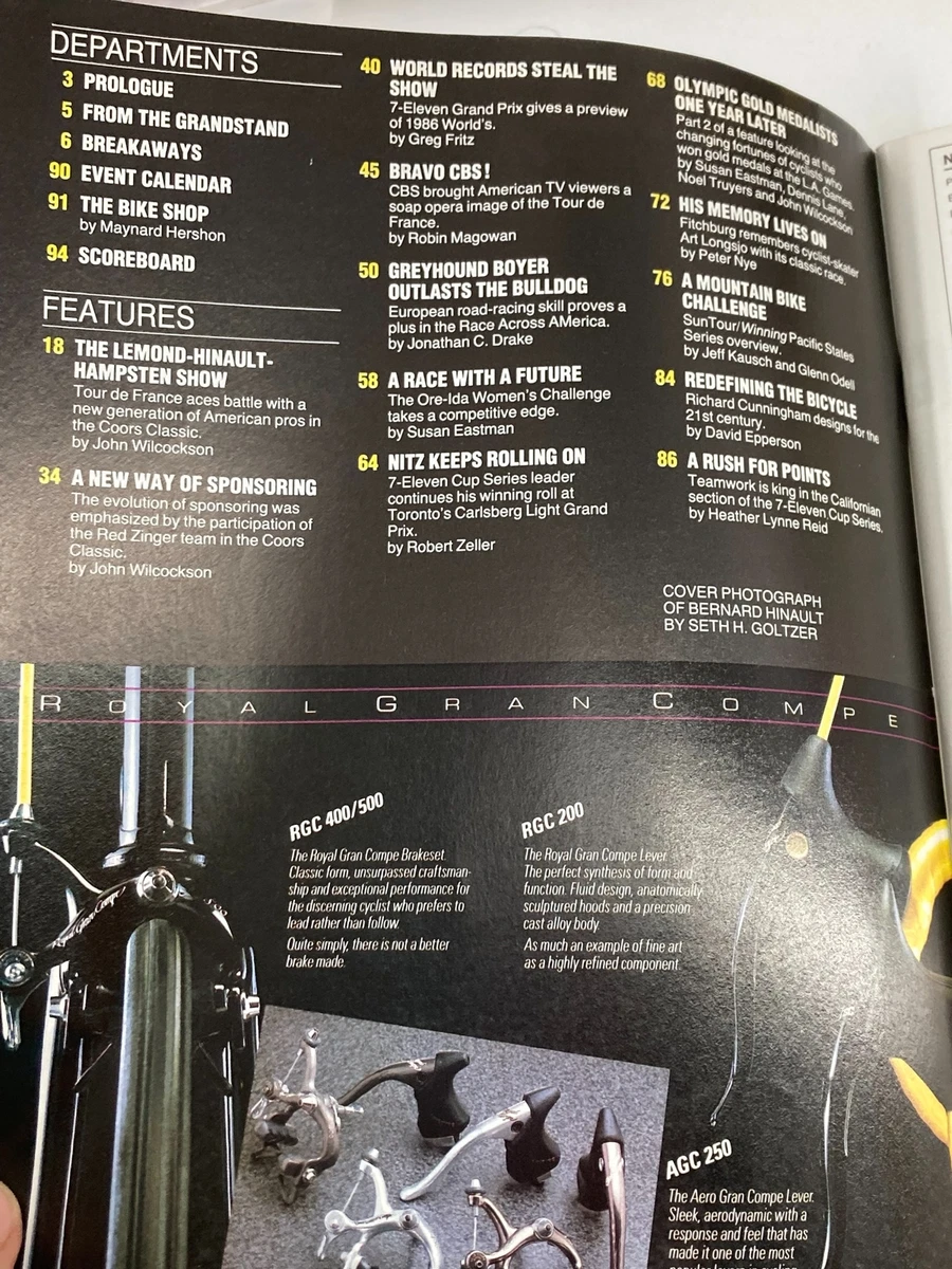 Winning Bicycle Racing Illustrated November 1985 #28 Bernard Hinault No  Label | eBay