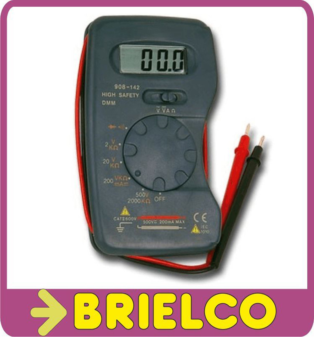 MULTIMETRO POLIMETRO TESTER DIGITAL MINIATURA COMPACTO DE BOLSILLO BUZZER BD6620