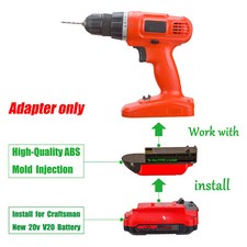 1 Adapter fits Black+Decker 18V Tools To Use for Craftsman New 20V V-20 Battery
