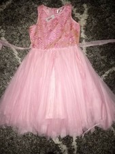 Girls justice sequin tulle dress size 10 new pink