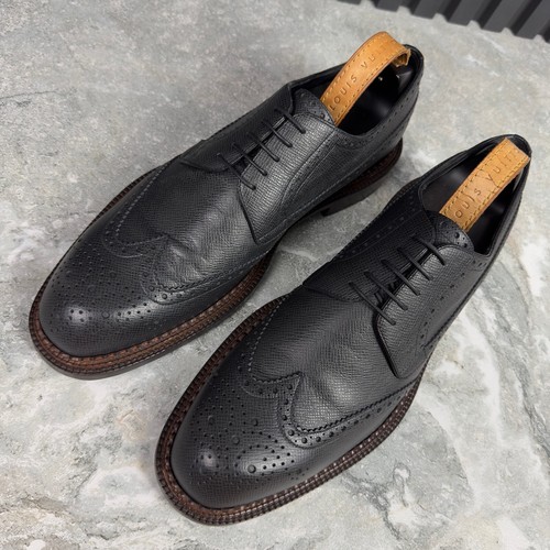 Abito Louis Vuitton Derby stringato grigio pelle taiga 9,5 LV 10,5 US 43,5 EUR - Foto 5 di 24