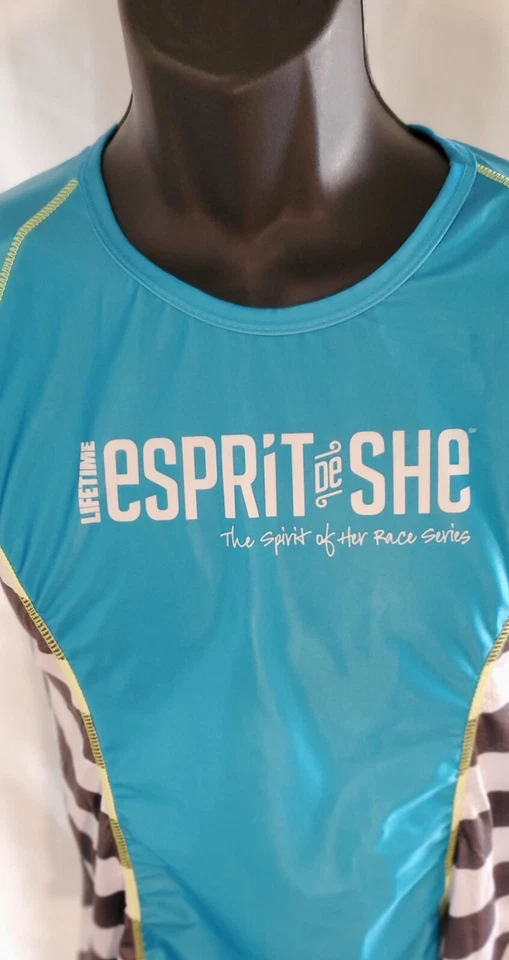 Jersey de ciclismo Moxie para mujer manga corta atlético que absorbe la humedad azul medio Foto 2 de 4