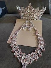 Quinceañera Crown, earrings, and necklace (Not Used)
