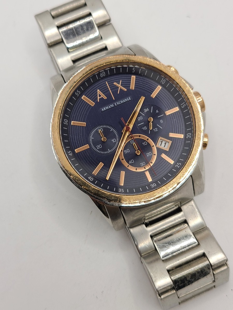 Armani Exchange Silver/Rose Gold Tone Chronograph Men's Watch
