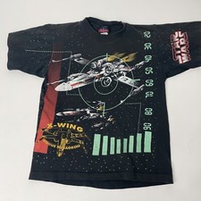 Vintage 1997 YOUTH L large STAR WARS X-wing Rogue Squadron GRAPHIC TEE shirt