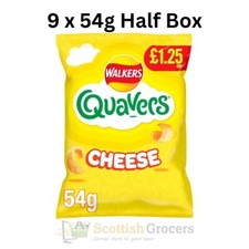 Walkers Quavers Cheese Snacks Crisps 9 X 54g Half Box/Perfect Party Snack/Cheez