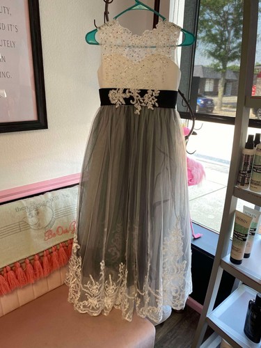Formal flower girl dress or junior bridesmaid dress handmade size 10-12 - Picture 3 of 5
