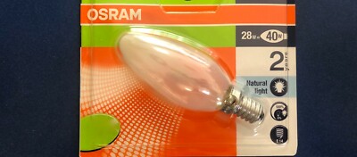 OSRAM Glühlampe 28W = 40W 230V E14 Halogen Kerze 64542 B FR ES DIMMBAR!!! 