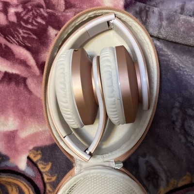 ZIHNIO WH-816 Foldable Over-Ear Bluetooth Headphones White/Pink  W/ Case USB