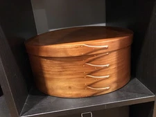 Artisan-Made Vintage Oval Shaker Box with Lid and Insert Sewing Pantry Storage