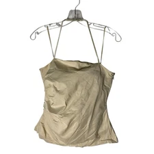 A.L.C. Charlotte Top Sleeveless Crepe Ruched Halter Ivory Women's Size 4