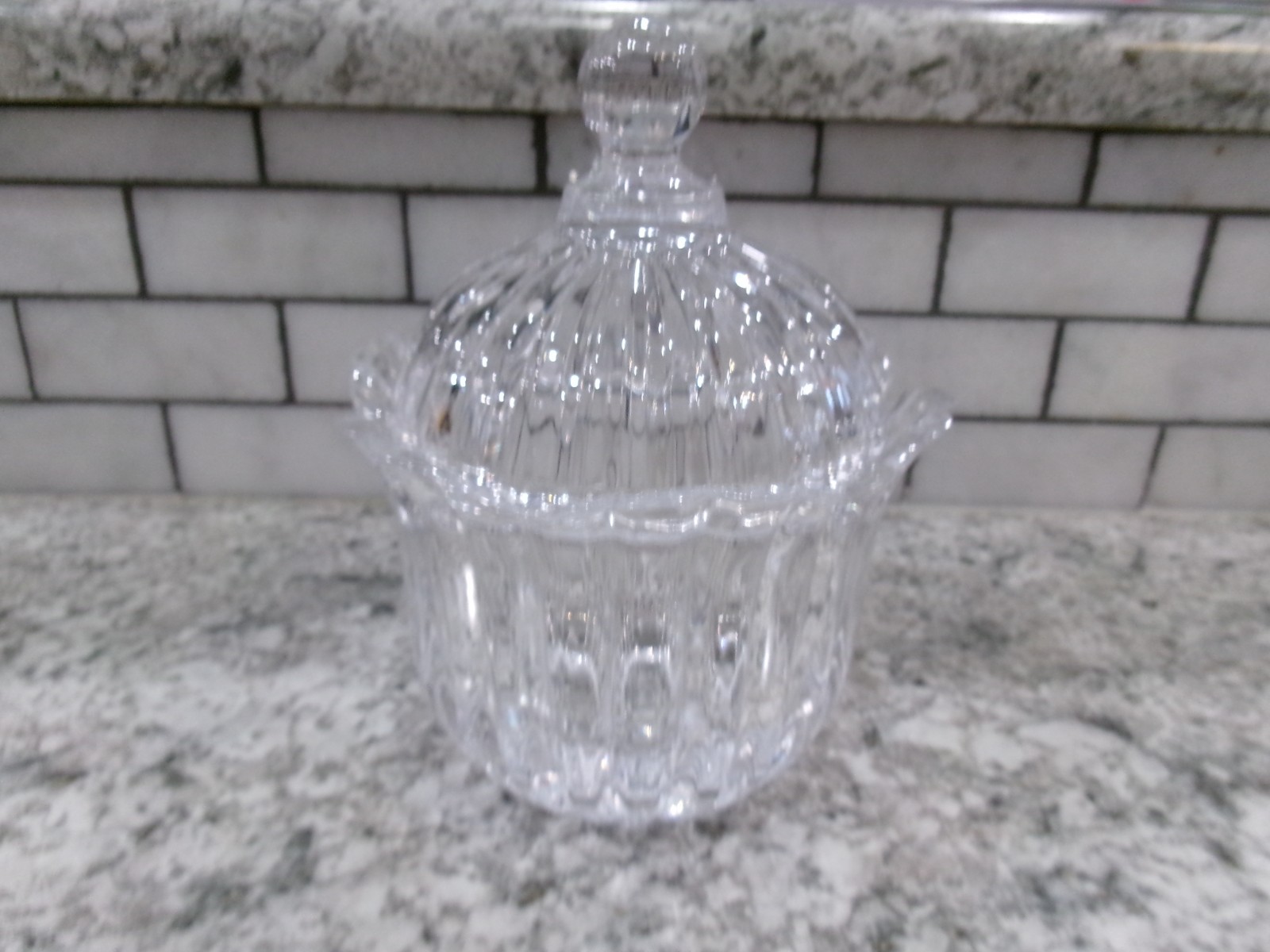 Mikasa cut crystal lidded candy dish