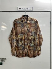 VTG 70s Hippie Floral Nature Button Up Shirt