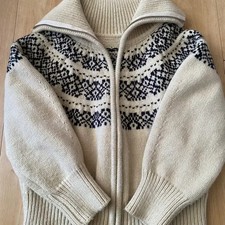 Knit Zip-up Sweater Beige Slim Fit