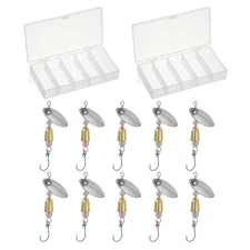 10Pcs 1/5 Oz Fishing Lures Spinnerbait Single Hook Trout Spinners Silver Tone