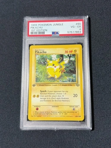 1999 POKEMON JUNGLE 60 PIKACHU 1ST EDITION PSA 4