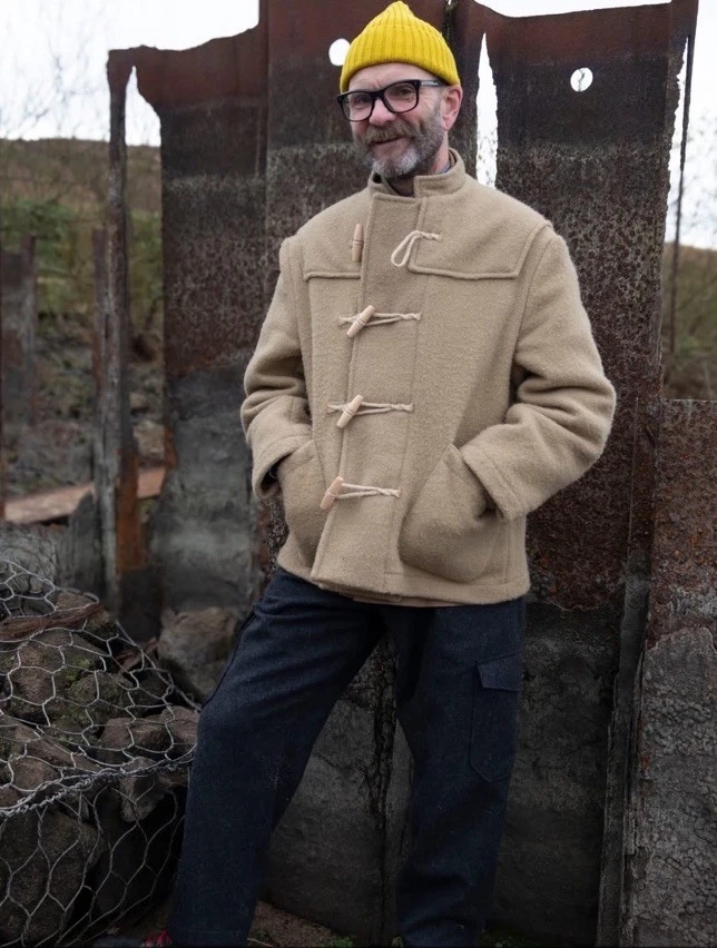 HebTroCo Chopped Duffle Coat Camel English Wool Toggle Short Field Coat L - product detail image 1