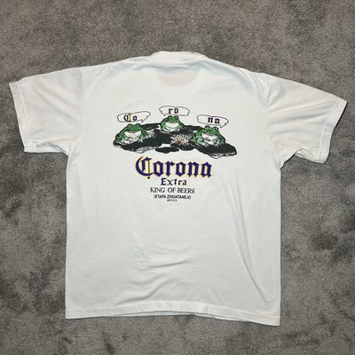 vintage corona extra king of beers cancun Mexico t shirt size XL white