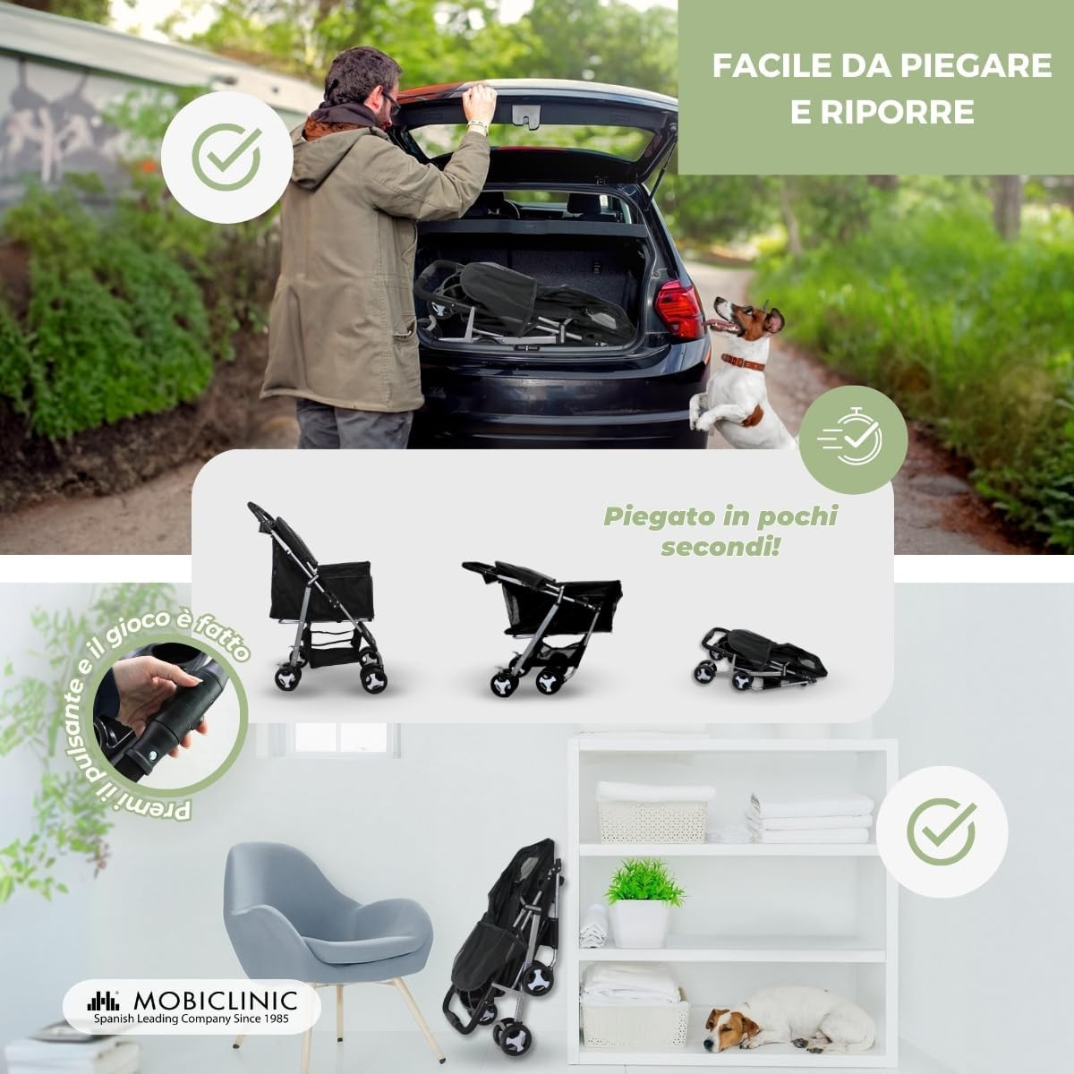 ® Pets, Passeggino per Cani, Ideale Di Piccola Taglia E Anziani, Zuma, Fino a 15 foto 6