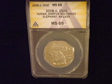2008-JL   250 D   Sudan Darfur Sultanate      ANACS  MS 66