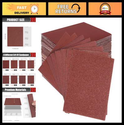 120 Pcs Assorted Sandpaper Set, 60-600 Grit Hook & Loop for Wood & Auto Wet/Dry