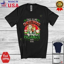 Custom Name Vintage Retro My Christmas Pajamas Shirt; Lovely Llama Gnomes Shirt