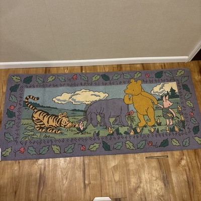 RARE! COURISTAN HAND HOOKED WOOL DISNEY'S CLASSIC POOH 30'' X 66'' AREA RUG