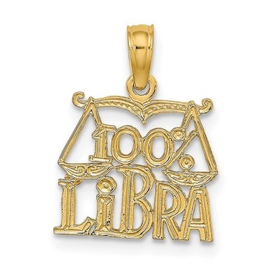 14k Yellow Gold 100% LIBRA Zodiac Charm Pendant 0.7gm L-0.61 in,W-0.51 in