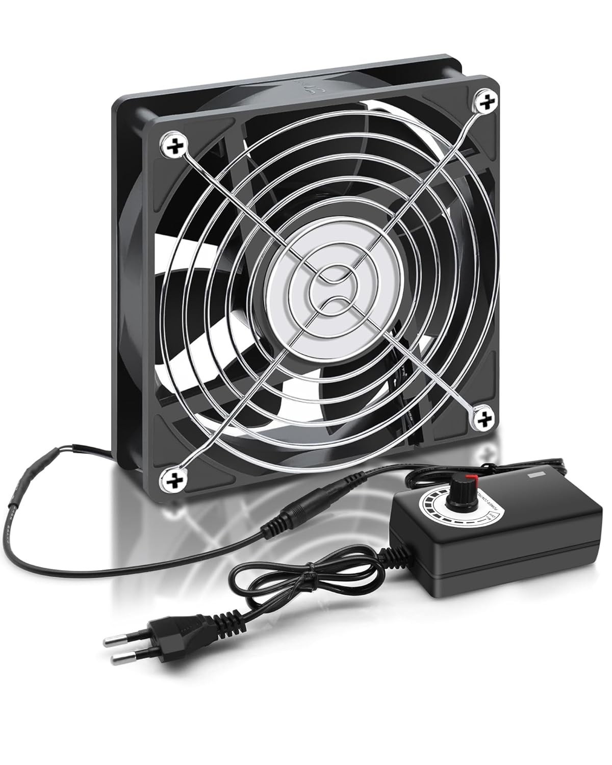 Ventilateur PC 120mm ajustable 12V contre la chaleur des boîtiers et meubles TV