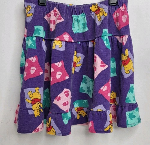 Y2k Vintage Childrens Girls Winnie The Pooh Purple Skirt Size 4/5 4T 1990s 