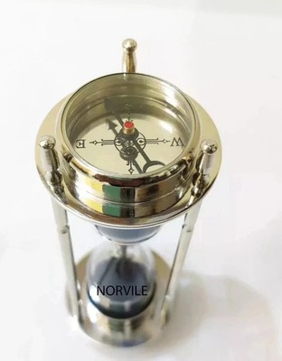 Sand Timer Hourglass Brass Nautical Maritime Hour Glass Vintage Sand Clock Gift