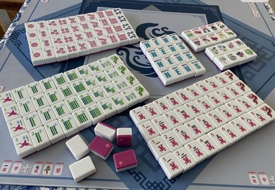 American Mahjong set  (Mega Tiles) - Hottie Pink backs w/hot pink diamonds