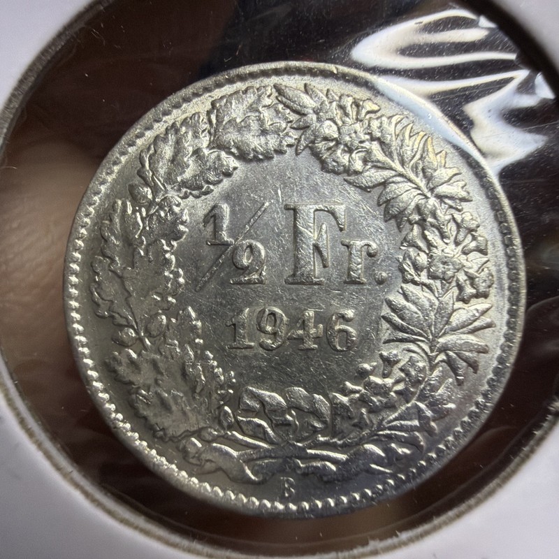 1946 Switzerland 1/2 Franc GREAT 83.5% T469