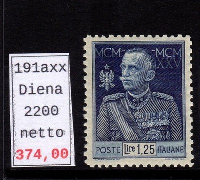 Kingdom of Italy Jubilee of the King lire 1.25 egg rubber whole mnh ref 191a Diena