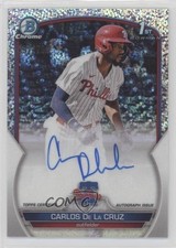 2023 Bowman Chrome Prospect Speckle Refractor /299 Carlos De La Cruz Auto 1cc0