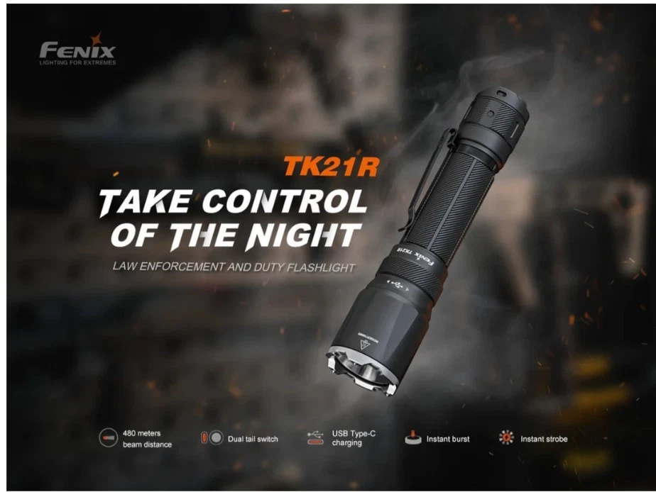 Fenix TK21R USB-C Charging 3600 Lumens LED Torch Flashlight--Grey - Image 4 of 4