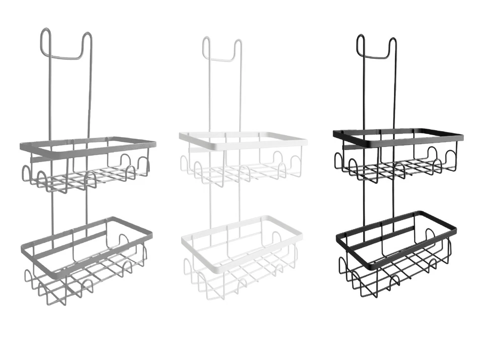 HOMION Over Door Shower Caddy & Bathroom Storage Rack Hanging Organiser Shower Screen