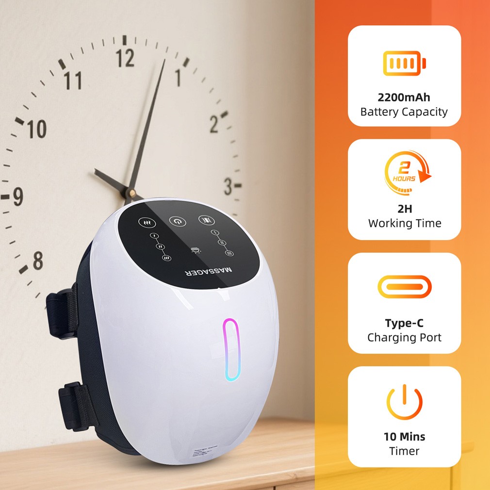 Knee Massager for Arthritis & Stiffness Vibration + 40/45/48°C Heat + Red-Light